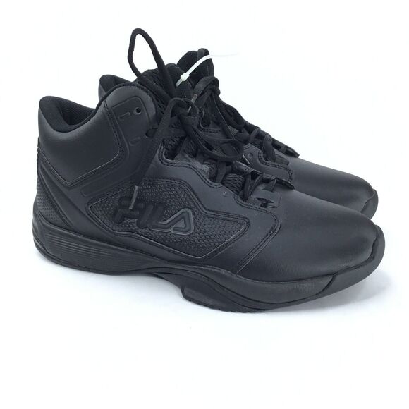 FILA Sweeper Mid-Top Sneakers Youth Boys sz 7.5 All Black...